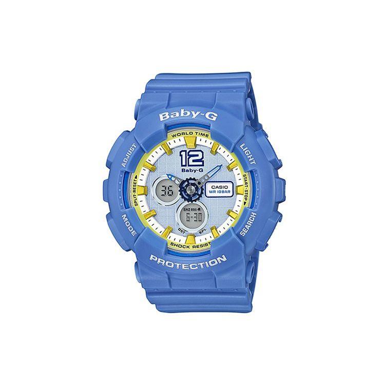 

Casio Baby-G Themed Series Large Dial Dual Display Multifunction Quartz Movement Resin Strap Watch Women watches Blue BA-120-2B Blue Dial