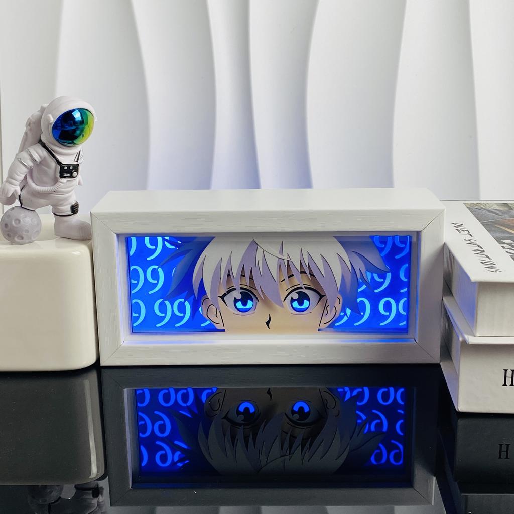 Led Multicolored Anime Light Box For Bedroom Decoration Paper Cut Shadow Box Birthday Gift Bedside Night Lamp Gifts