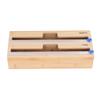 Plastic Wrap Dispenser Natural Bamboo Food Grade Easy Operation Durable Aluminum Foil Dispenser