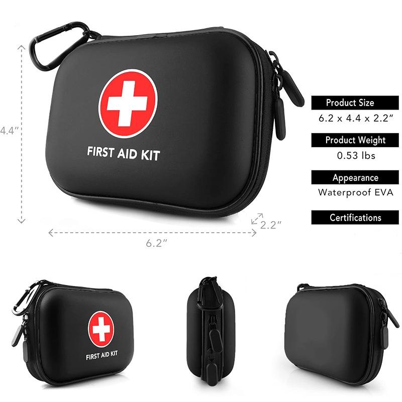 Portable PU Leather First Aid Kit - Multifunctional Zipper Medical Bag for Outdoor and Household Use
