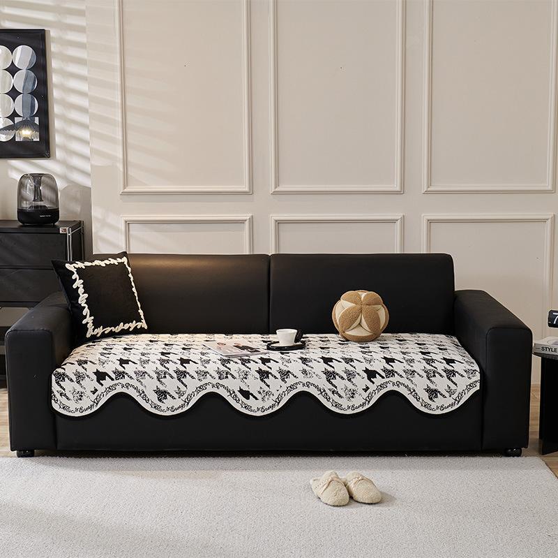 Neues Sofakissen mit geraden Reihen, universell für alle Jahreszeiten, hochwertiges rutschfestes Sitzkissen, Sofabezug aus Chenille