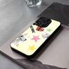 Inoue Toro CUTE Cat Phone Case For IPhone 17 Air 16 E Pro Max 15 14 13 Mini 12 Pro 11 Max Plus Black Glass Cover