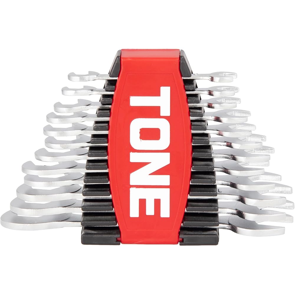 Tone Thin Wrench Set with Holder 12 Pieces Red Black