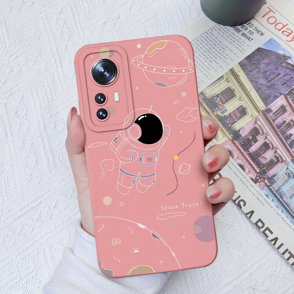 Case For Xiaomi 12 Pro Lite Ultra Cute Flower Astronaut Soft Liquid Silicone Anti Drop Phone Back Cover For Xiaomi12 Funda Capa