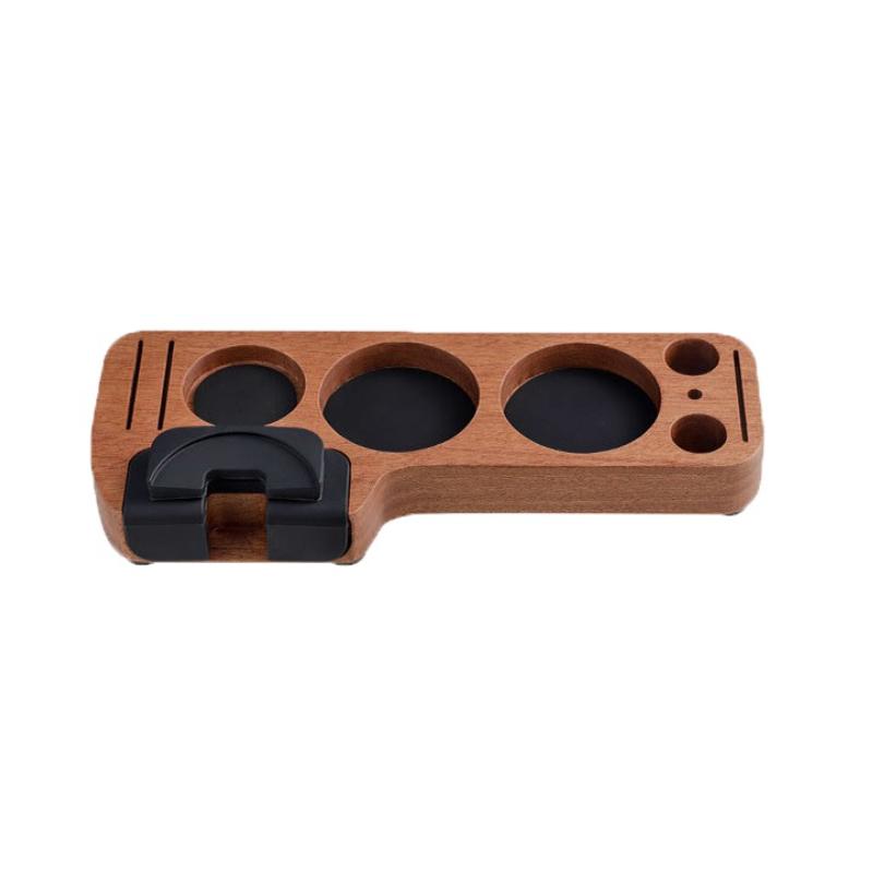 Coffee Tamper Mat Station Stand Portafilter Holder Support Base Rack Walnut Wood for 51/54/58MM Espresso Accessories Coffeeware