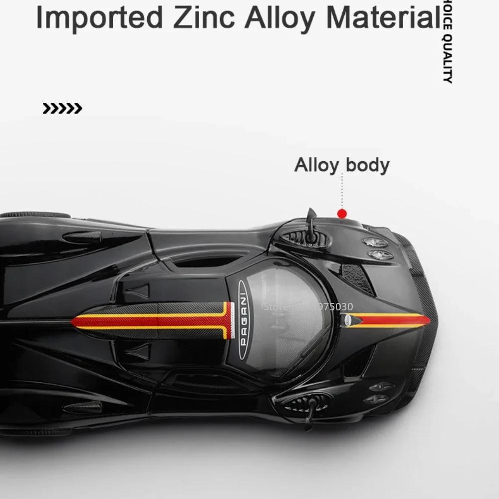1/31 Pagani Zonda Revolucion Sportwagenmodell aus Legierung, Spielzeugautos aus Metalldruckguss im Maßstab 1:31 mit Sound- und Lichtsammlung, Spielzeug für Jungen