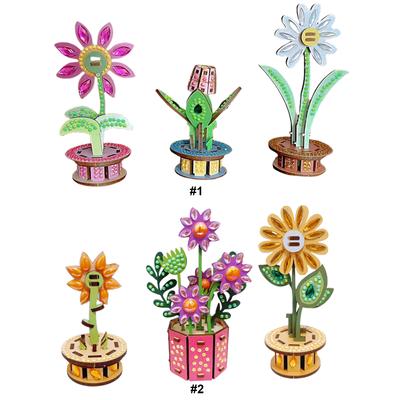 3D Puzzle DIY Holzblume 3D DIY Holzhandwerk Blume Blume Holzornamente für Erwachsene & Jugendliche