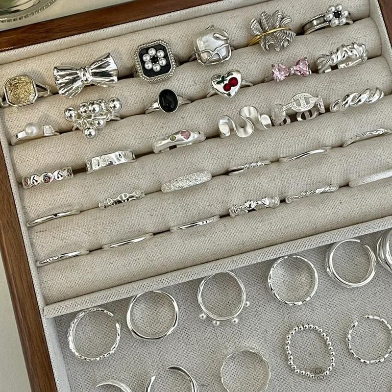 Pure Unique S925 Silver Geometric Design Ring Chic Accessory For Women Stylish