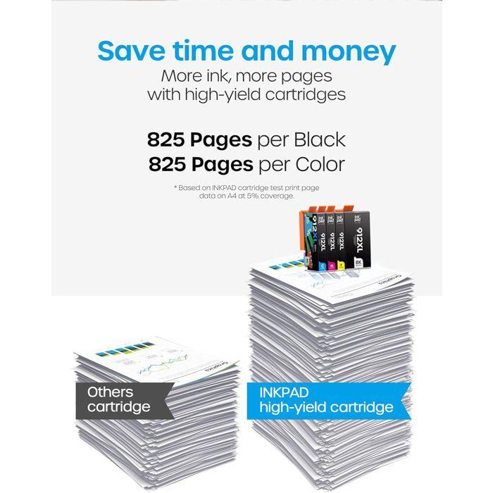 Ink Cartridges 912 XL - GATO NEGRO - Compatible HP - Pack of 4 - 825 Pages Per Cartridge - Multicolor