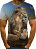 Summer Lion Animal Graphic T-Shirts 3D Print Men's Fashion Short Sleeve O-Neck T Shirt Casual Harajuku Y2K Top Tees Men Clothing
