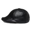 ZHENYUEQI Men's Top-Grain Cowhide Winter Cap