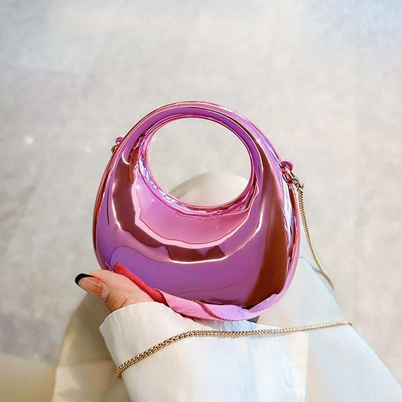 Damekjede Crossbody-veske Liten veske Akryl Metallisk glans Halvmåne Fest Bankett Dameveske Luksushåndveske