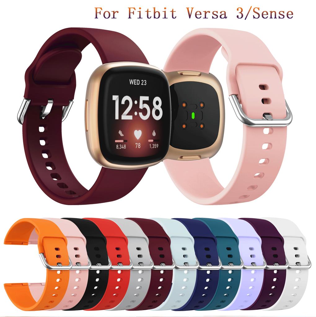 Båndstropp for Fitbit Versa 3 4 Mykt silikon håndledd Vanntett erstatningsklokkebånd for Fitbit Versa3/ Sense Smart Accessories