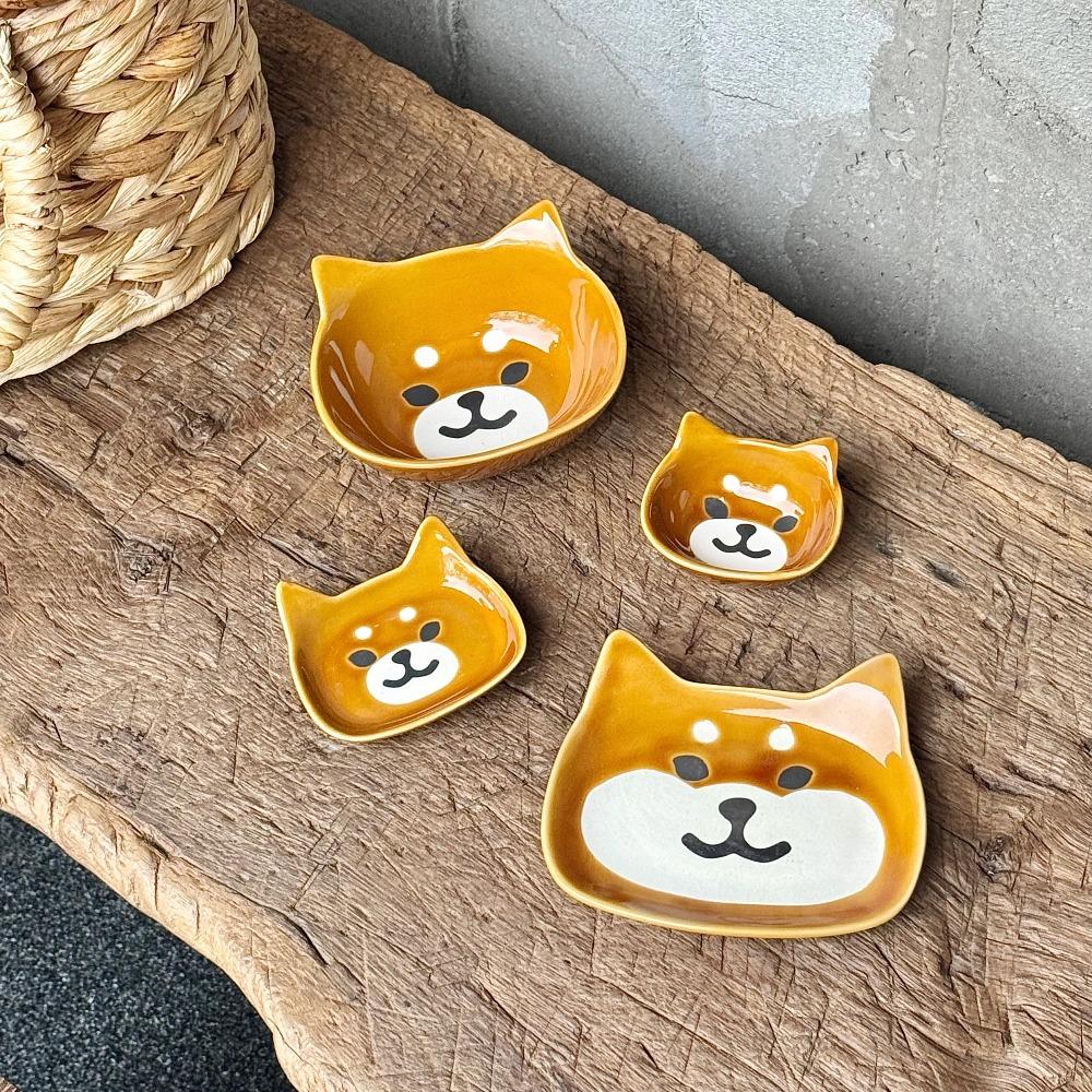 Japanese Cute Cartoon Cat and Dog Dish Ceramic Tableware Breakfast Snack Plate Table Decoration Bowl Home Decoration Tableware