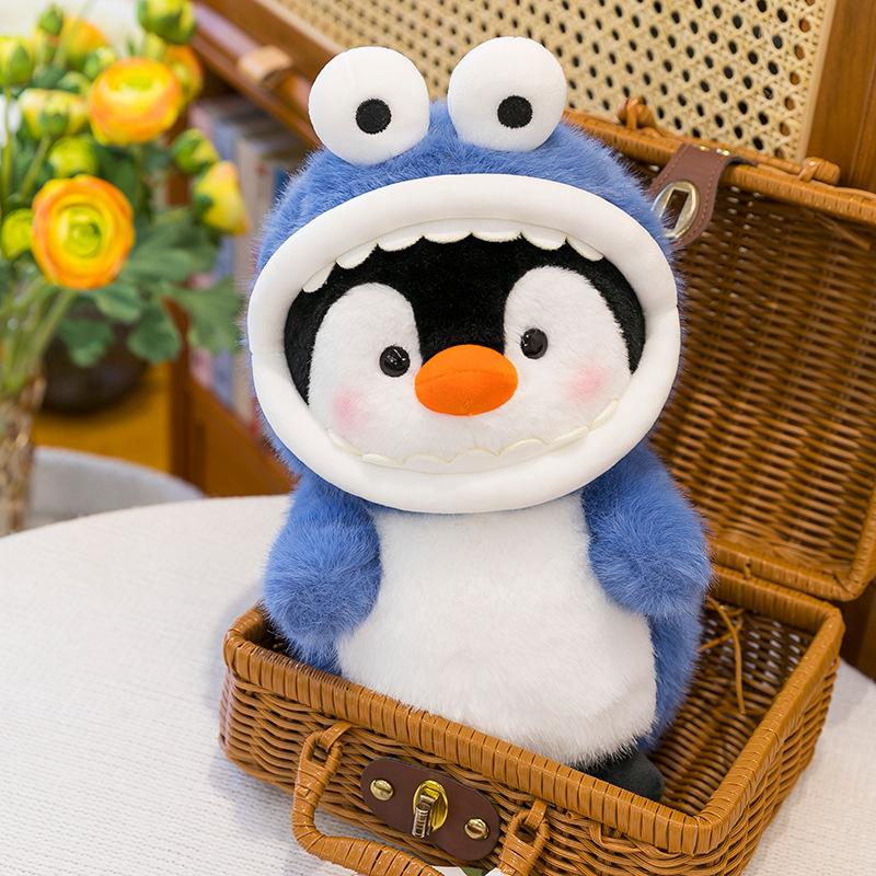 Transformation Shark Penguin Plush Toy Children's Sleeping Pillow Home Pillow Car Ornament Aquarium Gifts