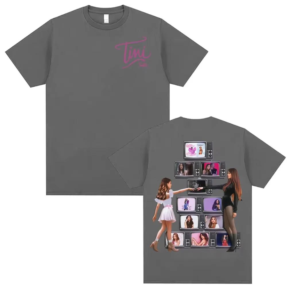 

Певица TINI STOESSEL La Triple T Futtura 2026 Тур Мерч Футболки Унисекс Женские Харадзюку Хип-Хоп Готические Топы S