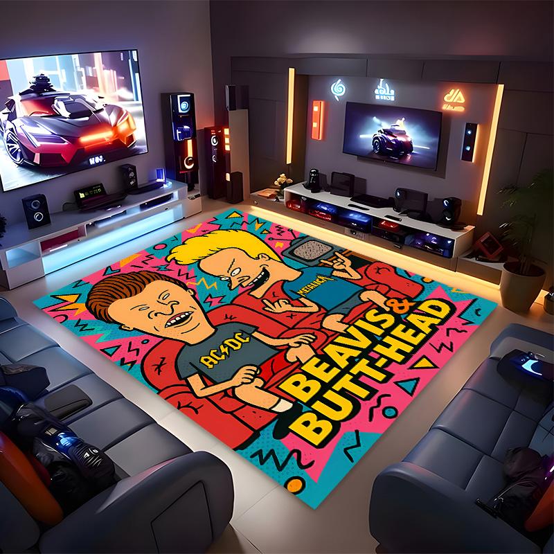 Funny B-Beavis and Butt-Head Printed Absorbent Washable Carpet, Non-Slip Bathroom Mats, Kitchen Rugs, Yoga Mat,Living Room Entrance, Camping Picnic Ru