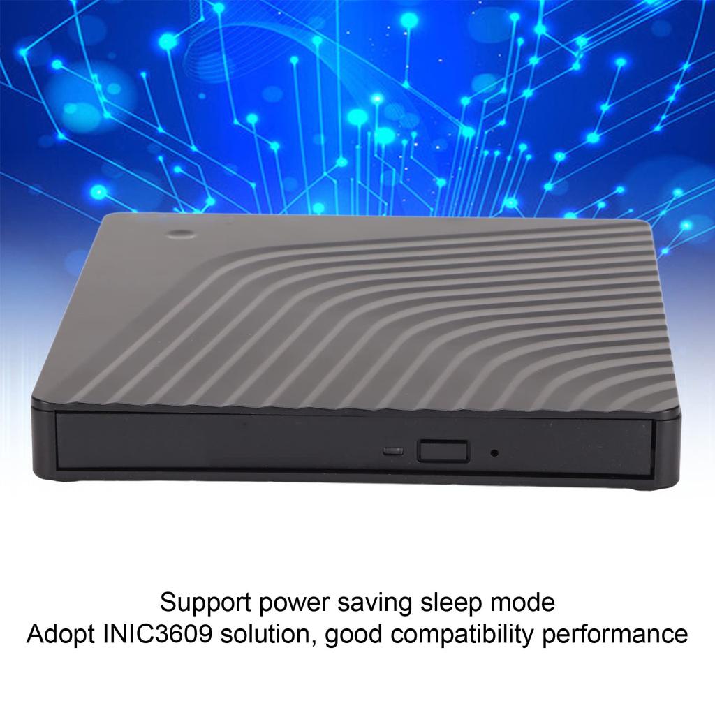Hilitand External DVD Drive Box Removable 5Gbps Laptop Optical Drive Enclosure for SATA DVD RW Drive USB3.0/USB2.0 12.7mm/9.5mm