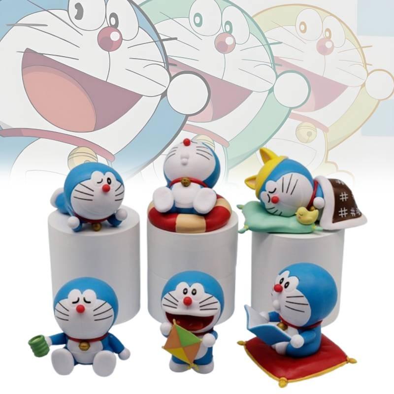 Adorable Doraemon Figurine Cute Pvc Collectible 7cm Relaxing Desktop Decoration Model