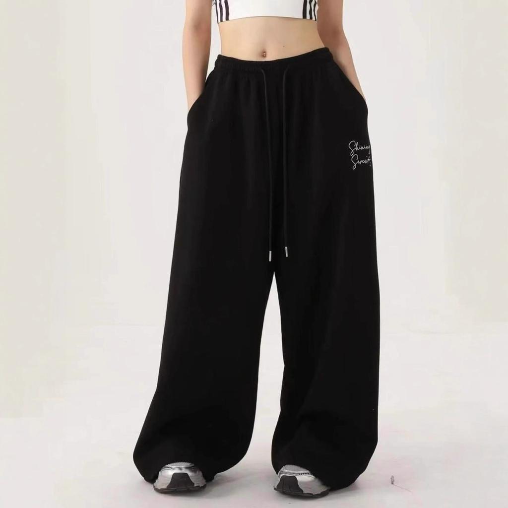 American Hip-hop Tide Brand Print Jazz Jzza Hottie Loose Wide-leg Slacks Women's Sweatpants Hip-hop Hip-hop Pants