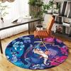 Fantasy Creatures Circular Wall Art: Magical Creatures In a Whimsical SceneRound Non-Slip Chair Mat Chair Carpet for Office Rugs for Office Decor Gift