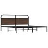 Metal Bed Frame Without Mattress Brown Oak Effect 183 X 213 Cm