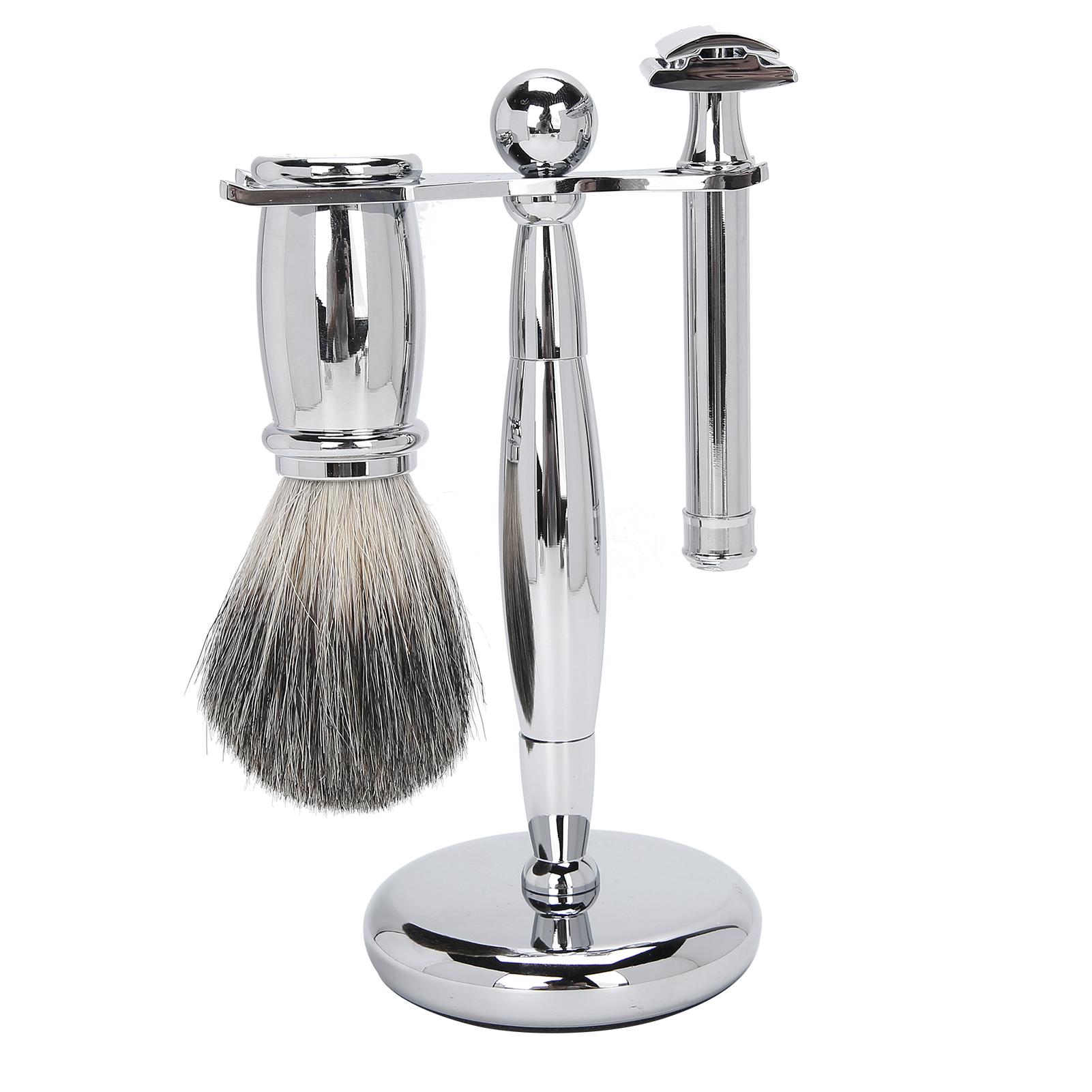 

Профессиональная ручная бритва, помазок для бритья, держатель из сплава, набор для бритья бороды