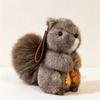 Plush Squirrel Plush Rabbit Keychain Fluffy Plush Bunny Bag Pendant  Car Key Ring