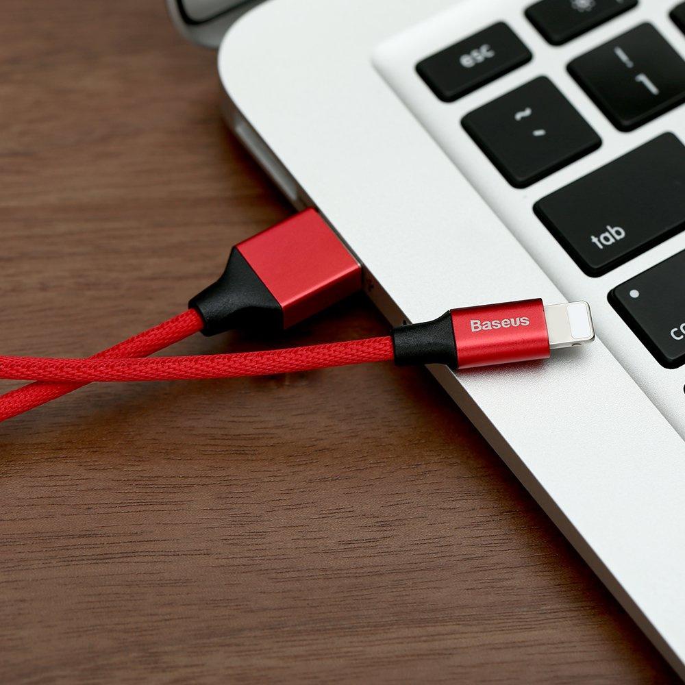 Baseus Yiven 1,8 m rotes geflochtenes Lightning-Kabel