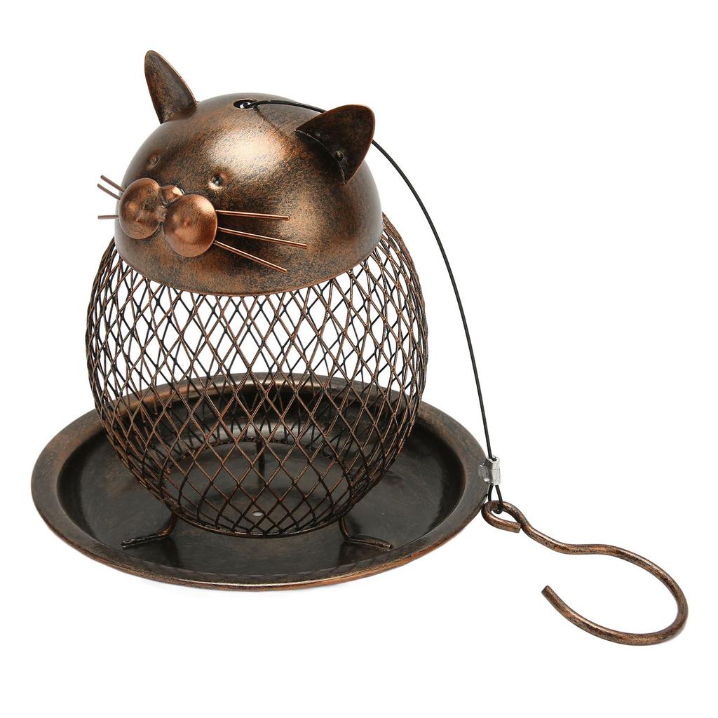 Outside Bird Feeder Metal Mesh Decorative Cute Vintage Hanging Bird Seed Feeder for Home Garden Offi