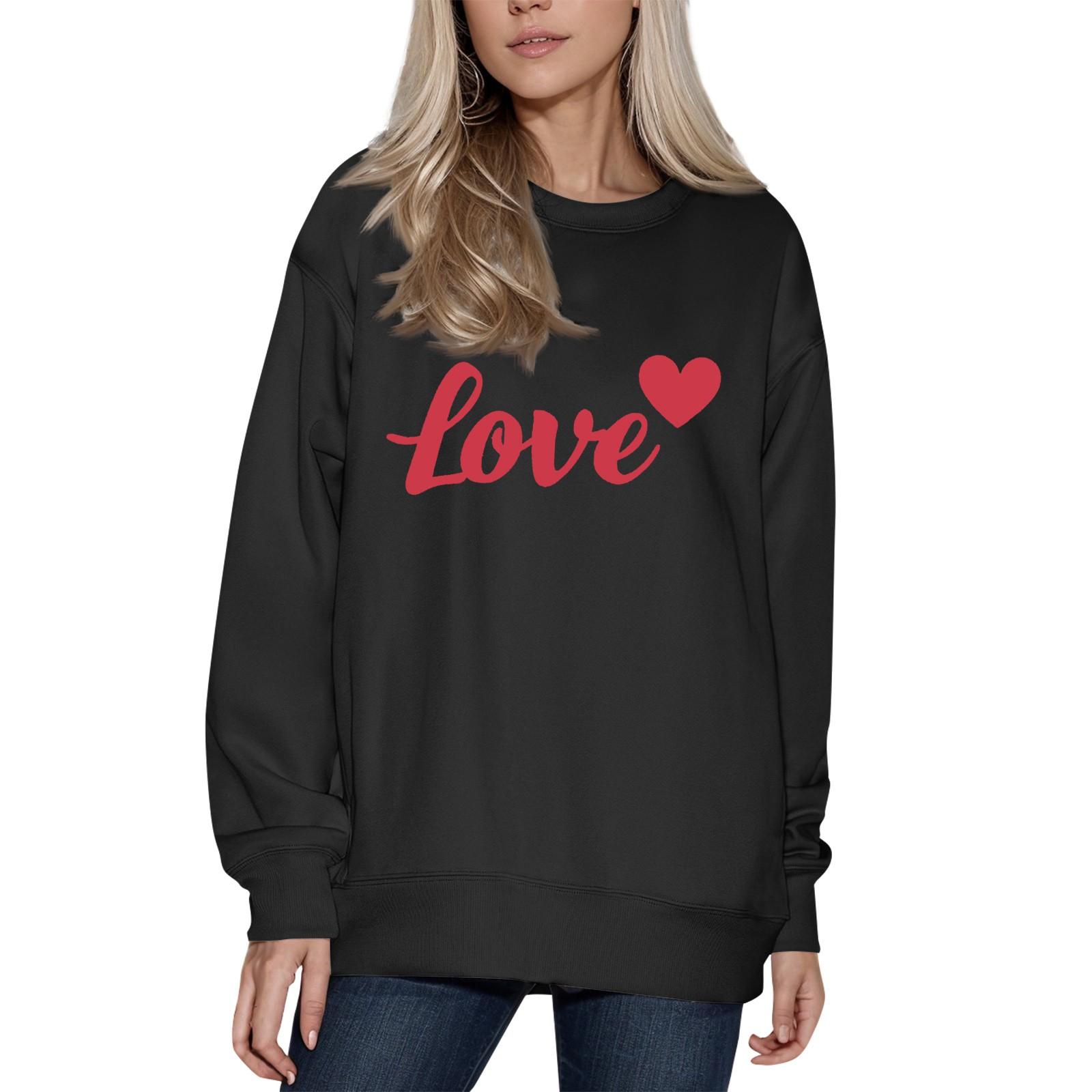 

Жіночий модний светр з принтом, з довгим рукавом та круглим вирізом S чорний