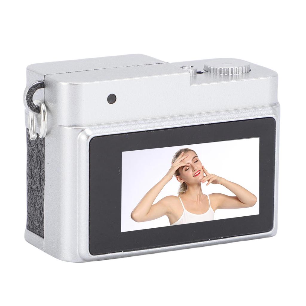 Small Keychain Camera 1080P 2MP 0.96in Color Screen 32GB Memory Card Retro Digital Camera with 4 Filters and LED Flash