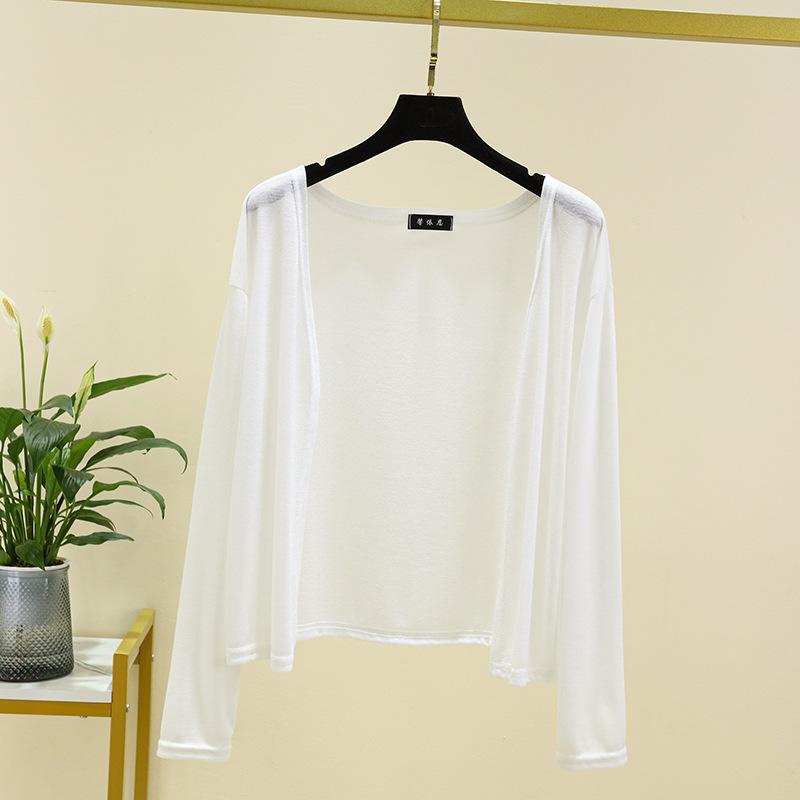 Cardigan sottile da donna a maniche lunghe, protezione solare, ampio, da indossare in estate o in ambienti climatizzati, aperto sul davanti