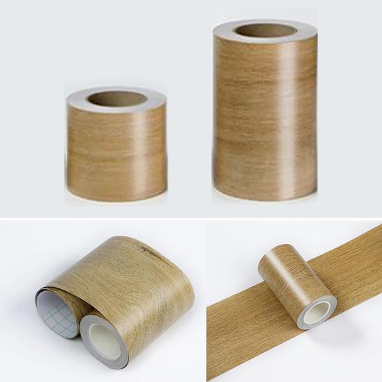 32.8FT Wood Grain Wallpaper Border Peel And Stick PVC Border Wall Decor Removable Waterproof Bathroom Mirror Frame Sticker for Bathroom Kitchen