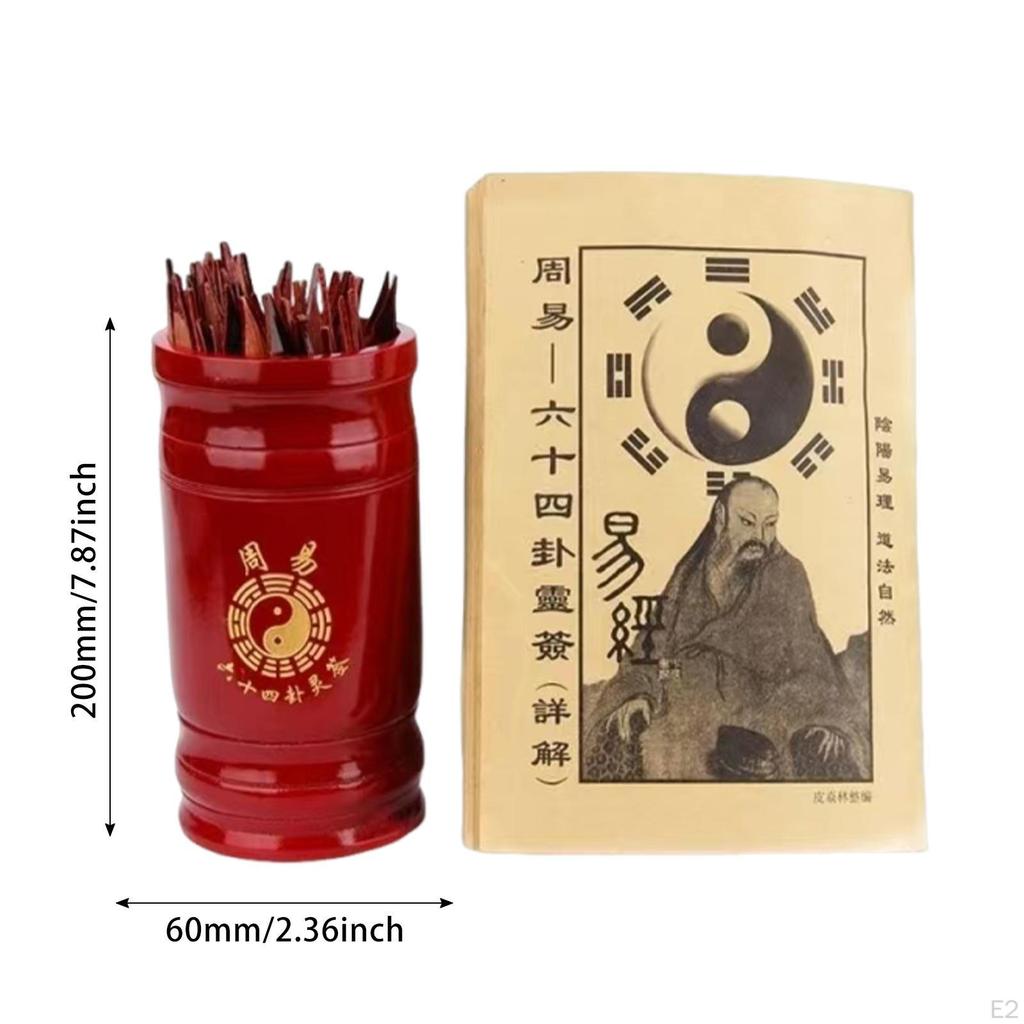 I Ching Divination Kit Book Traditional Fortune Telling Game Portable Sticks