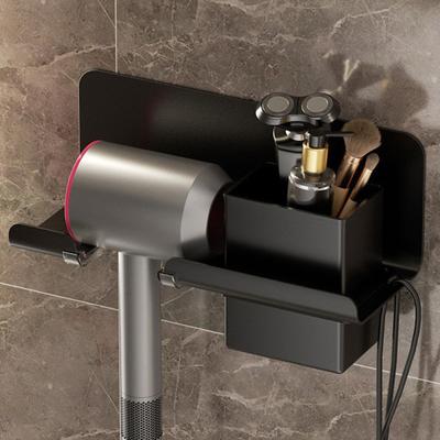 Portasciugacapelli Yousheng Supporto da parete Scaffale portaoggetti per piastra lisciacapelli Asciugacapelli Facile da installare Scaffali organizer per bagno Appendiabiti in filo metallico per una conservazione ordinata