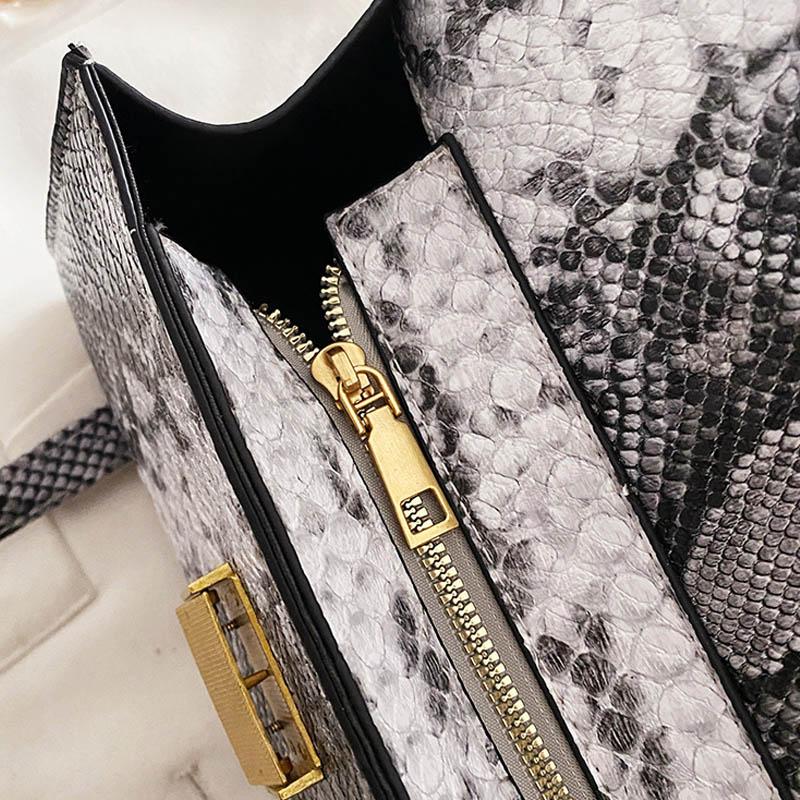 Mulher moda cobra impressão pulso bolsa de ombro nova marca luxo designer bolsas tendência qualidade couro crossbody pequeno quadrado saco