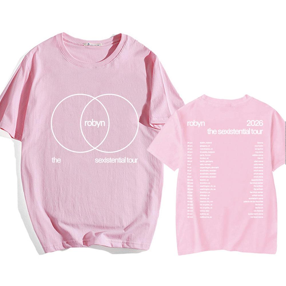 Robyn The Sexistential Tour 2026 T-shirt Summer Short Sleeve Cotton Male Tshirts O-neck Fashion Loose Men//Women Tee Print Merch