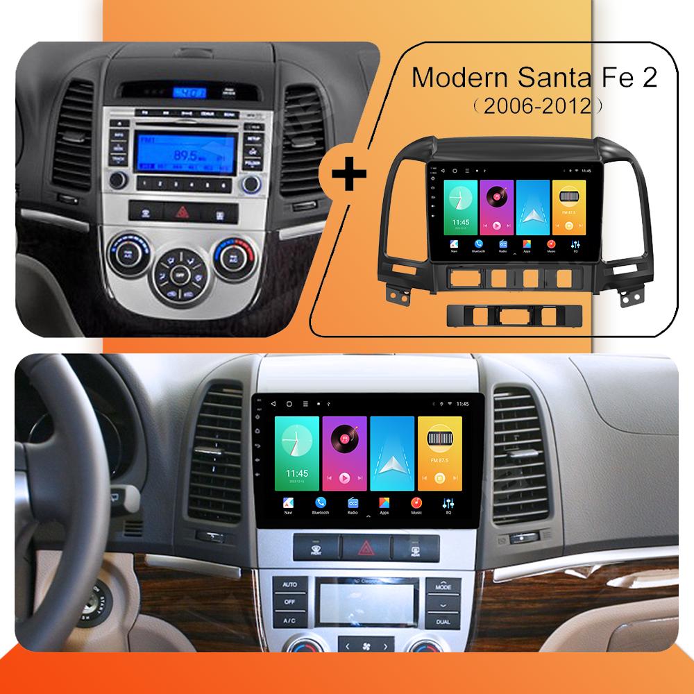 Autorádio Android Auto Carplay Pro Hyundai Santa Fe II 2006-2012 Multimediální Přehrávač Hlavní Jednotka Stereo GPS Navigace BT WIFI 1+16GB