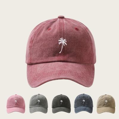1pc Rerto Washed Embroidery Baseball Caps for Women,outdoor Leisure Adjustable Drawstring Closure,Perfect for Outdoor Activities