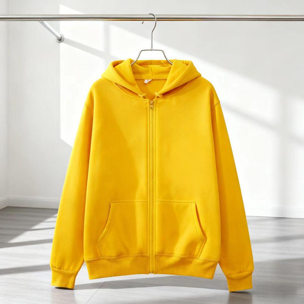 Unisex Cross-Season Hooded Fleece Jacket: Autumn-Winter Zip-Up Cardigan