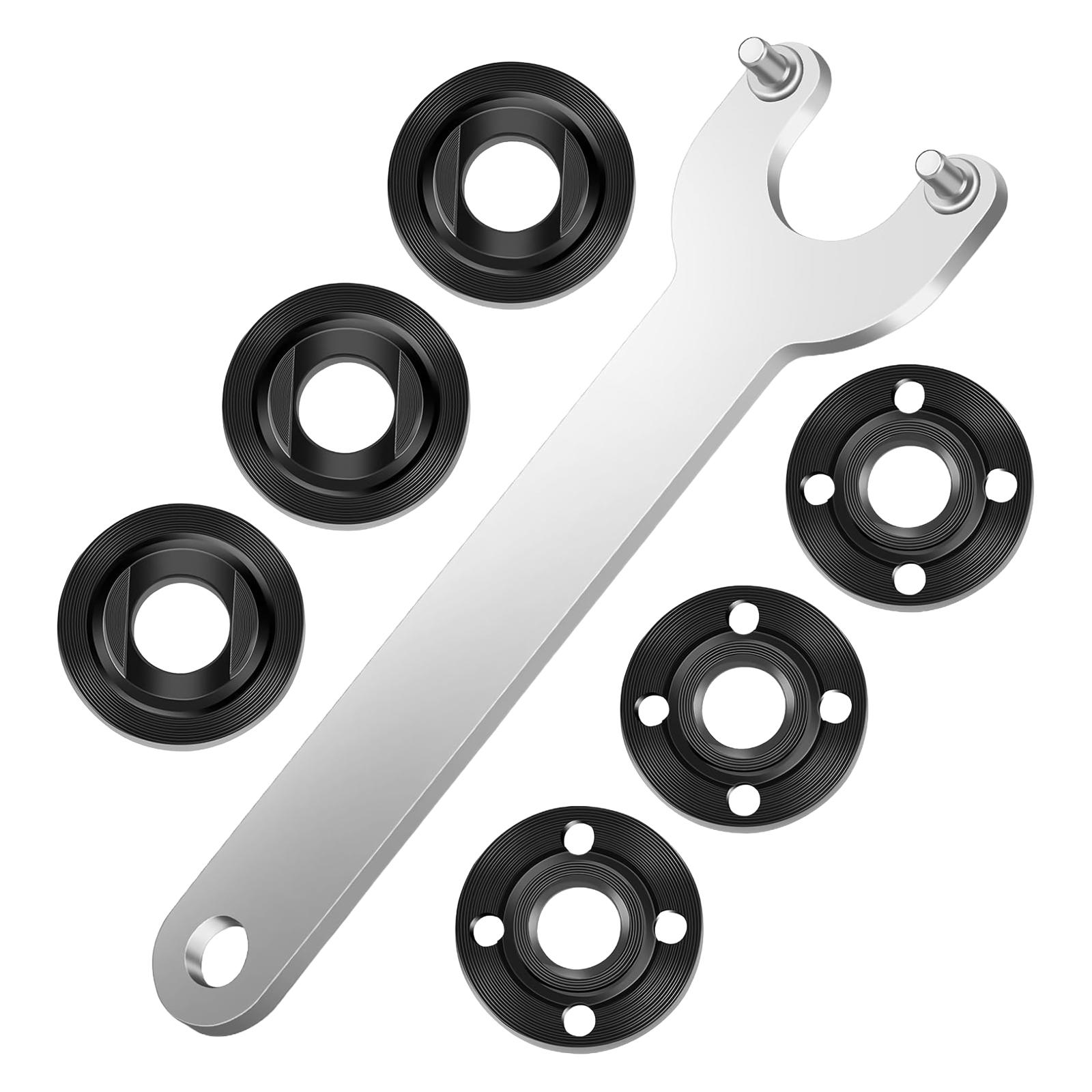 

Набор из 7 шт./набор Ключ для угловой шлифмашины Комплект Фланец Металлическая стопорная гайка Детали шлифмашины Подходит для разборки деталей