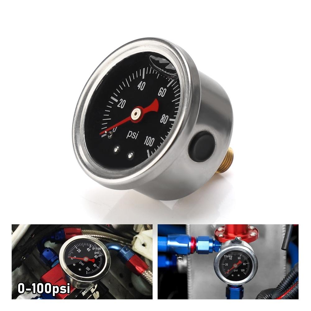For Boats For Motorcycles Compact Fuel Gauge 0-100 PSI Gauge Engine Monitoring 1 8 NPT Thread Connection 37.5mm Diameter