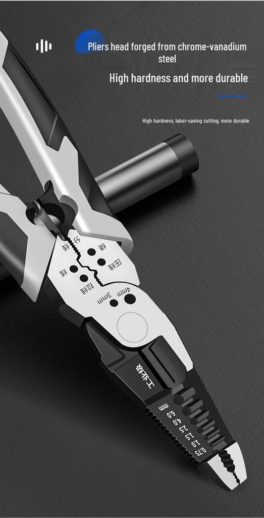 Multi-Function Electrician's Wire Stripper and Crimping Pliers