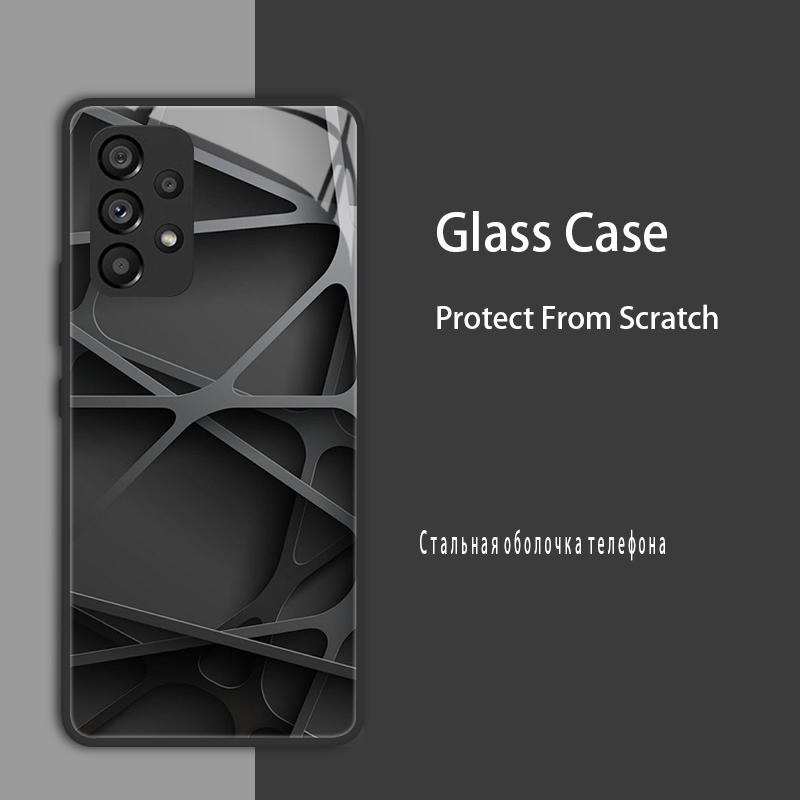 For Samsung Galaxy A52 A52S A53 Case Cover Tempered Glass Case Hard Coque Bumper For Samsung A33 A73 A13 A72 4G 5G Protect Case