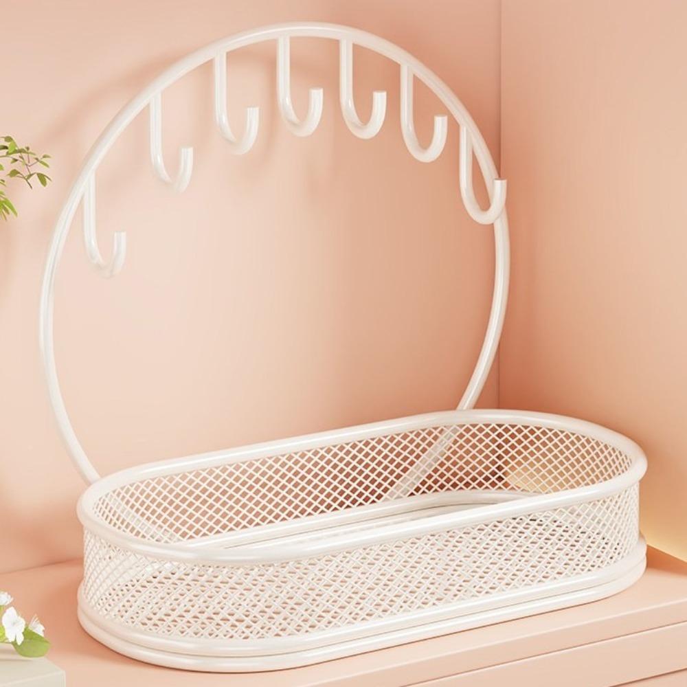 with Hooks Key Storage Organizer Large Capacity Entryway Storage Rack  Entryway Table 10.63x5.91x9.45 in белый
