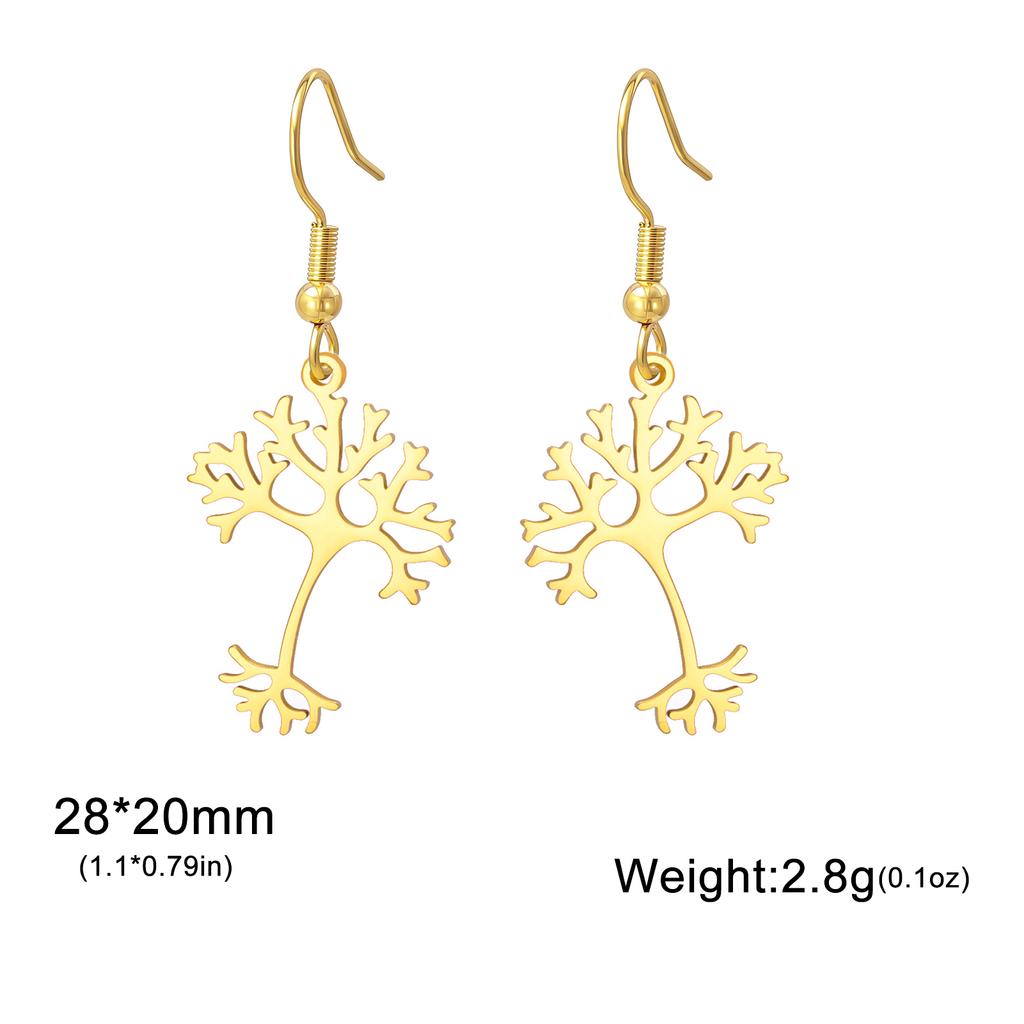 Science Biochemistry Neuron Earrings for Women Stainless Steel Tree of Life Drop Earrings Jewelry Gift 2026 Wholesale New
