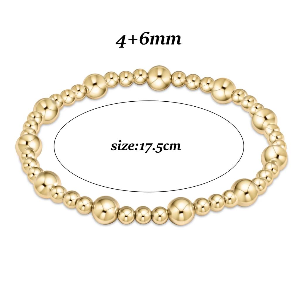 Vlen Bohemian Gold Ball Beaded Bracelet Set Handmade Fashion Chunky Statement Jewelry for Wedding Anniversary Gift