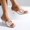 2025 Summer New Solid Square Toe Women's Slipper Elegant Modern Dress Sandals Women with Butterfly-knot Thin Heels Slippers
