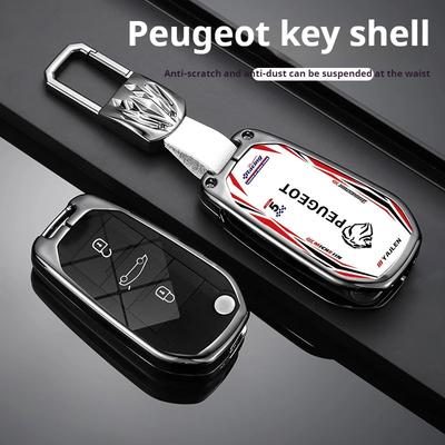 Autoaufkleber 2025 Heiße Auto-Smart-Key-Tasche ist geeignet für Peugeot 308 3008 508 5008 408 4008 208 301 407 Coole Zinklegierung Auto-Schlüssel re